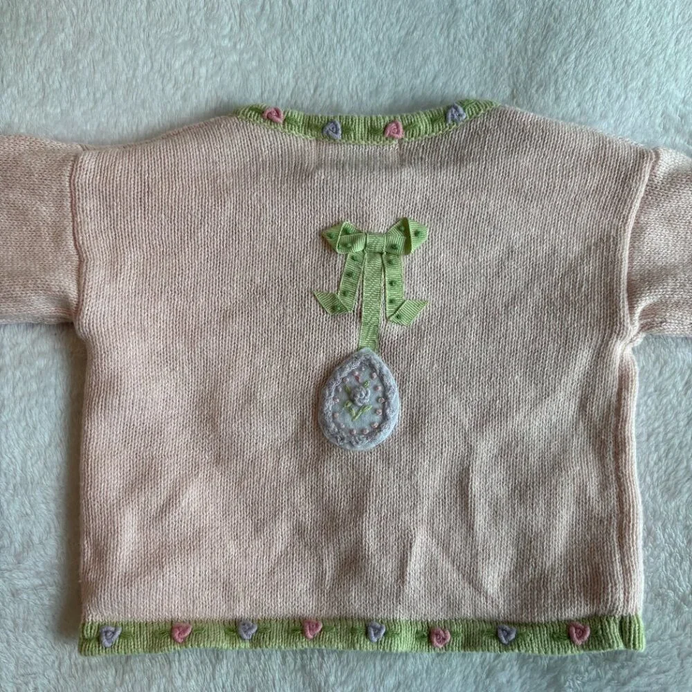 6-9mths - Infant EASTER Egg Knit Sweater - Vintage Hartstring - Picture 2 of 10